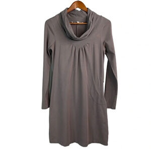 5/$25 ATHLETA Dress  Lost River Grey Cowl Neck Long Sleeve Pocket *As Is* M